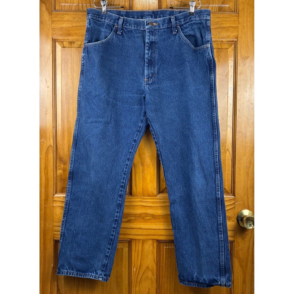 Rustler Mens Relaxed Fit Jeans 38x30 Blue Denim 100% Cotton